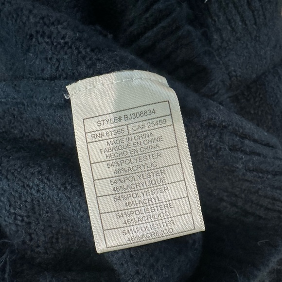 BB Dakota Navy Turtleneck Sweater with open back women’s size Medium - Picture 4 of 8